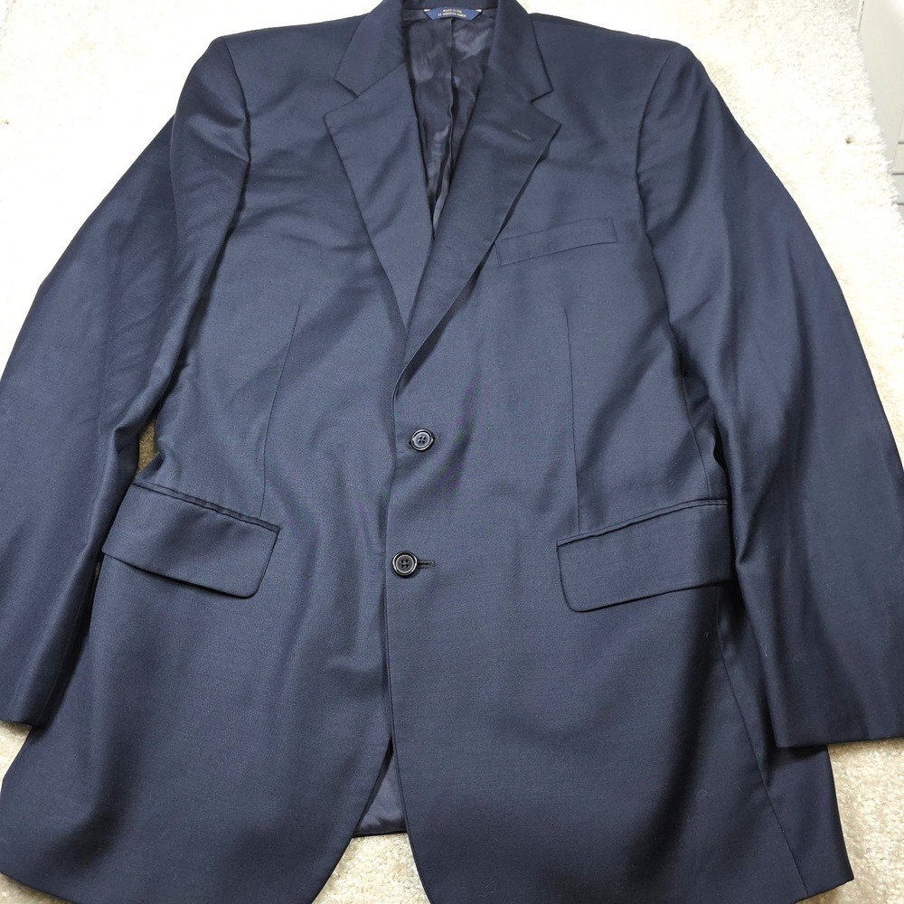 Brooks Brothers Blazer Men 42L Navy Blue Wool 2-Button Double Vented USA‎ Made